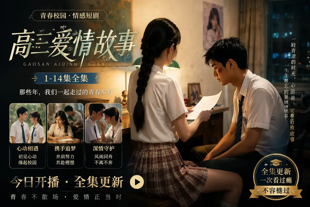 AI短剧《AI短剧：B中爱情故事》18集全未删减中字版-黄果短剧全集-IF线结局彩蛋-青春疼痛完整剧情在线观看